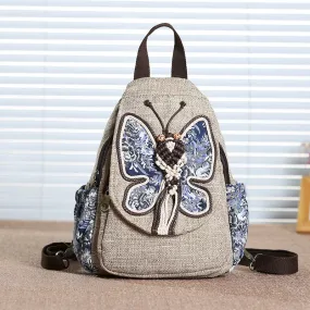 A Touch of Colorful Bag National Style Backpack Literary Style Travel Backpack