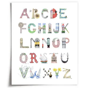 Boston Alphabet Print | Unframed