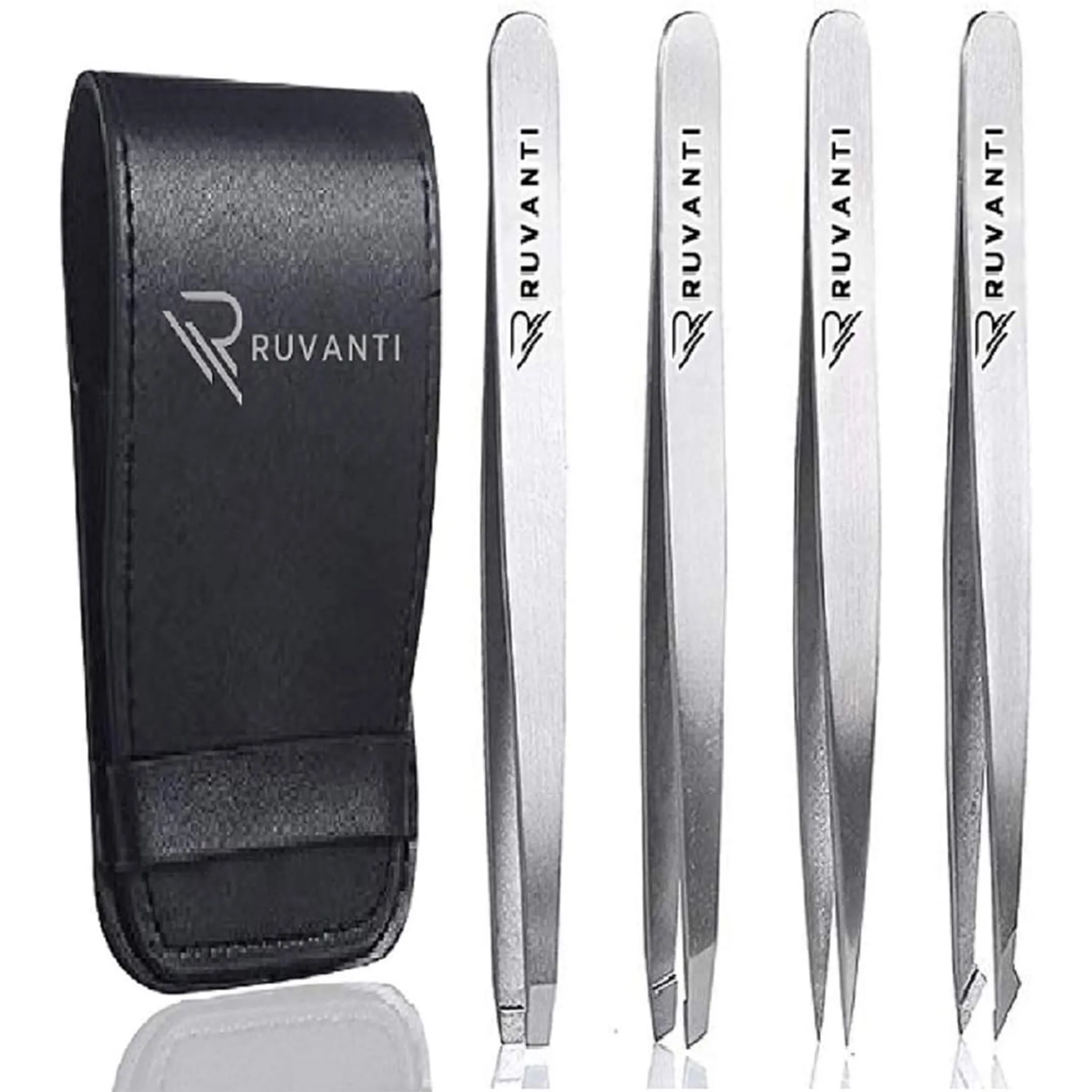 Professional Stainless Steel Tweezers (4 Piece)