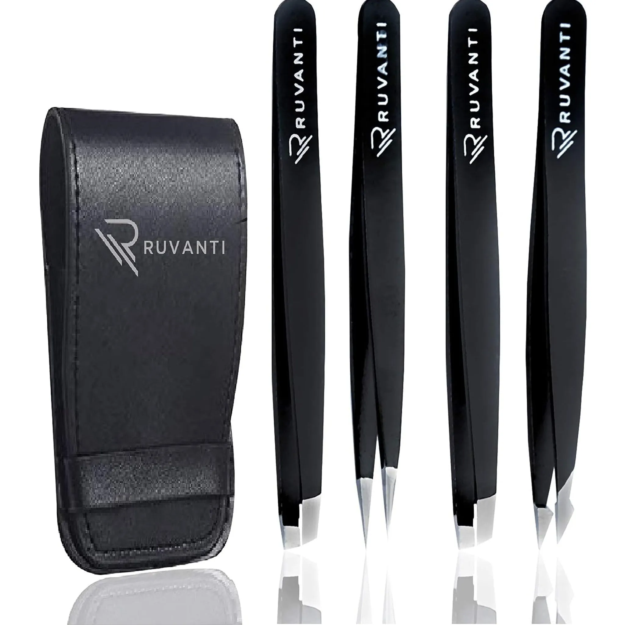 Professional Stainless Steel Tweezers (4 Piece)